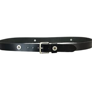 Black Genuine Leather Pewter Remington Shotgun Hardware Belt Men 47” - 53”